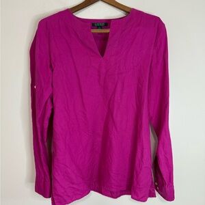 Ralph Lauren Fuchsia Long Sleeve Tunic Top